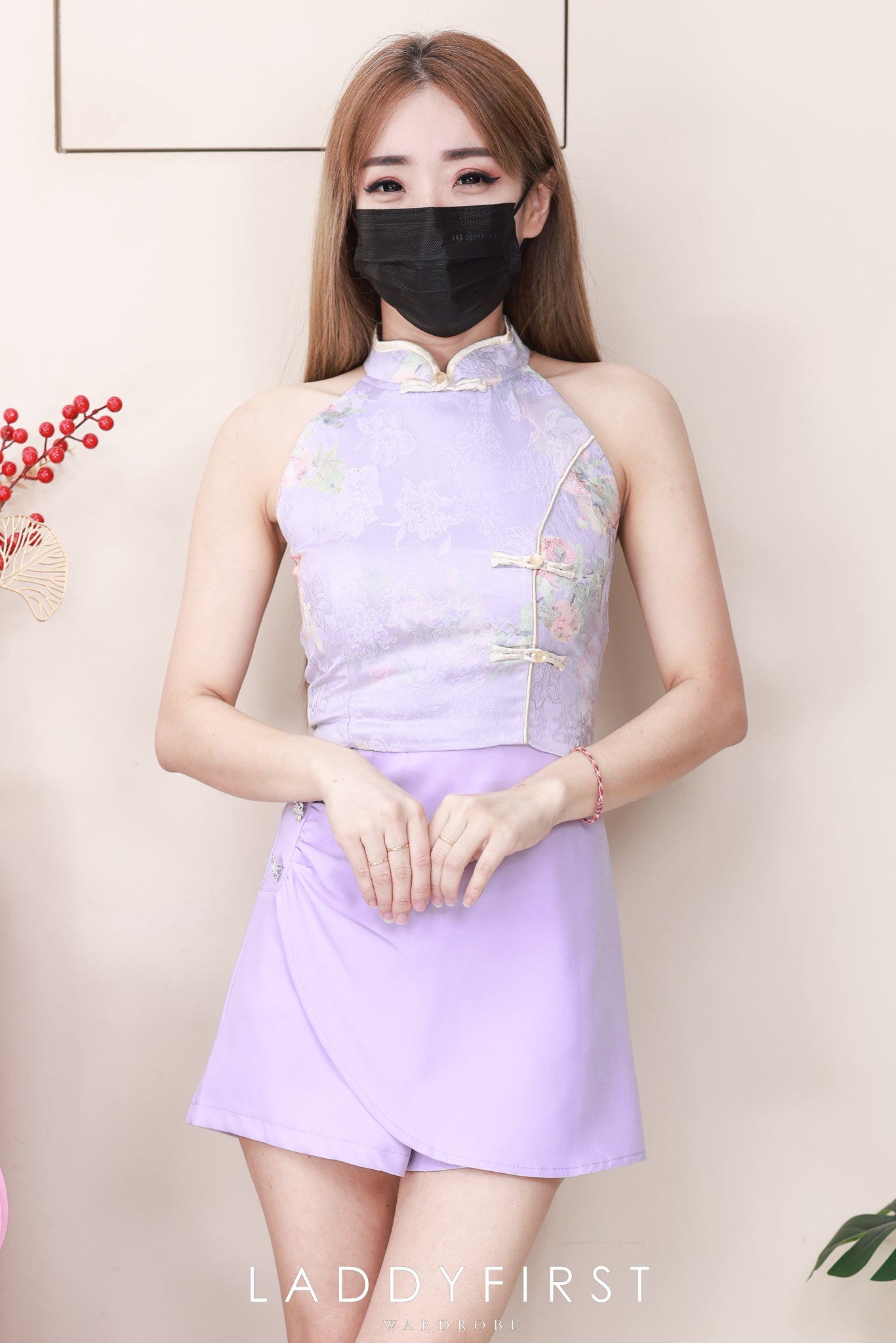 【SS8239211】高品质两件式高端大气名媛风提花旗袍套装 CUT IN无袖提花旗袍上衣➕西装高腰百搭裤裙 ❤️❤️