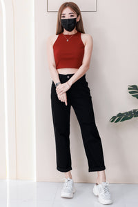 【L11762】高品质COTTON JEANS牛仔弹力破洞九分长裤，有口袋 ❤️❤️【B-R2-C5】