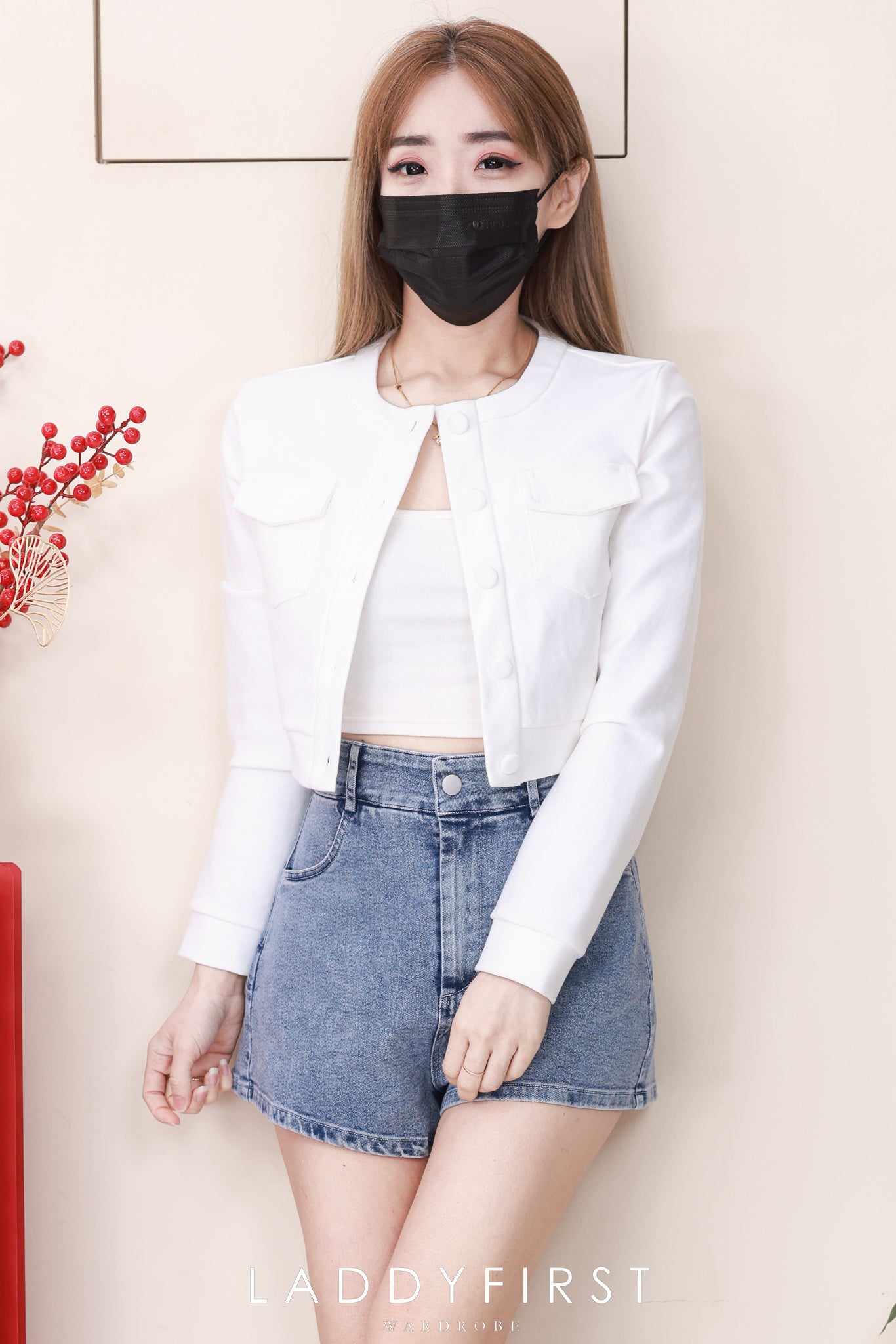 【S5776】高品质COTTON JEANS日常简约款牛仔高腰百搭短裤，有口袋 ❤️❤️