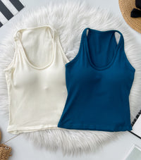 【A167】高品质螺纹弹力无袖肩带加胸垫内搭背心上衣 ❤️❤️