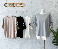 【T8327】高品质纯棉宽松大码版型圆领短袖百搭上衣 ❤❤ 【A-R1-C5】