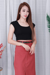 【T3475】LFW独家爆款高品质大U领纯棉弹力简约百搭出袖上衣 ❤❤ 【B-R2-C2】