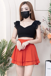 【S681131】‼️爆单王再次到货‼️【独家小圆饼】高质量西装拼雪纺蓬蓬高腰裙子【A-R3-C4】