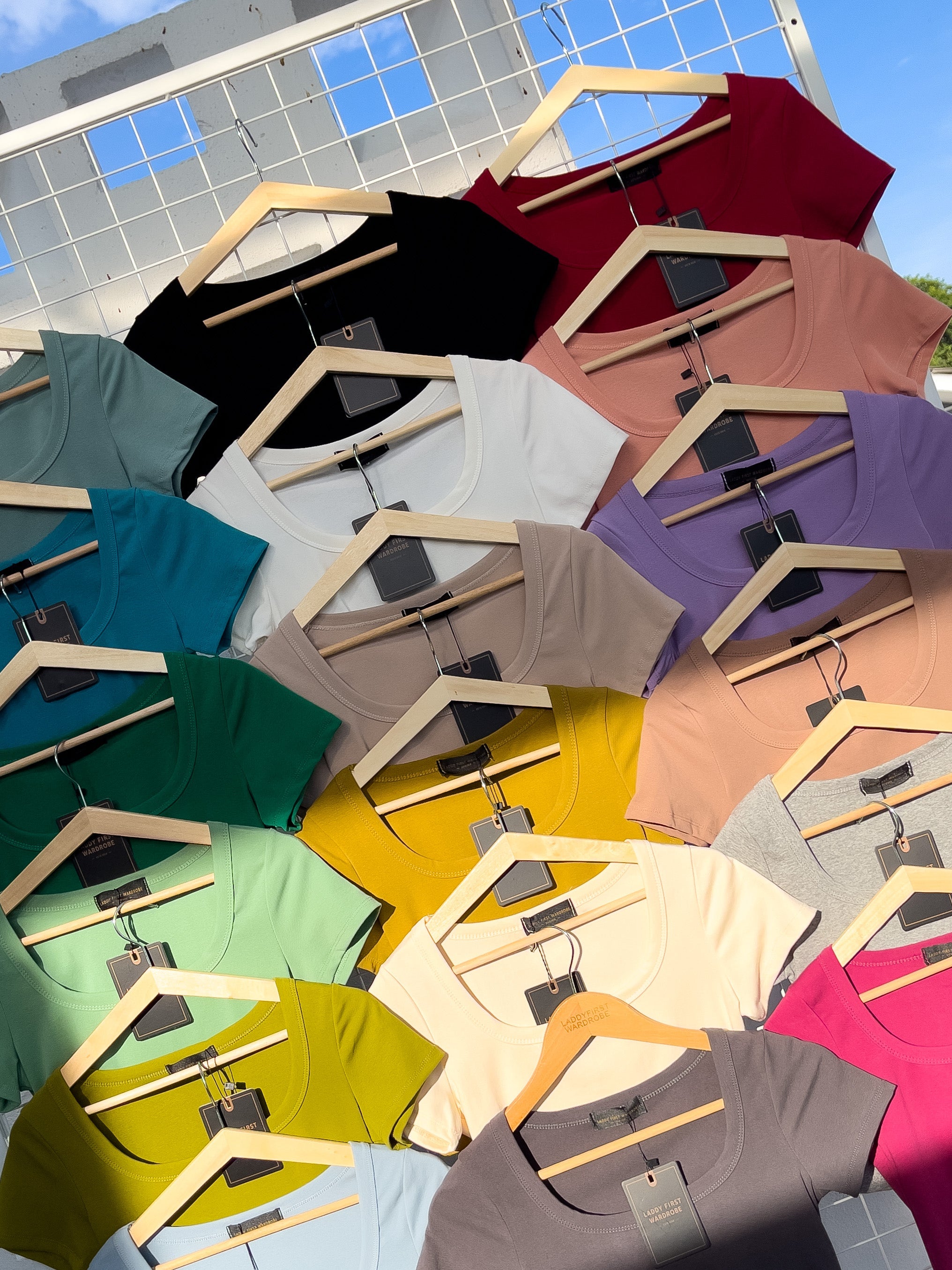 【T2342-1】⚡补货预订款⚡独家爆款高品质大U领短袖纯棉弹力简约日常百搭上衣 ❤❤