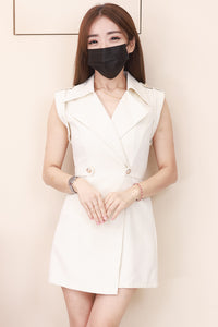 【D98961】高品质气质女神款翻领西装连身裤裙，有口袋 ❤❤【C-R1-C1】