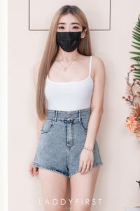 【S6160】高品质COTTON JEANS牛仔弹力日常简约高腰百搭短裤，有口袋 ❤️❤️ 【A-R2-C5】
