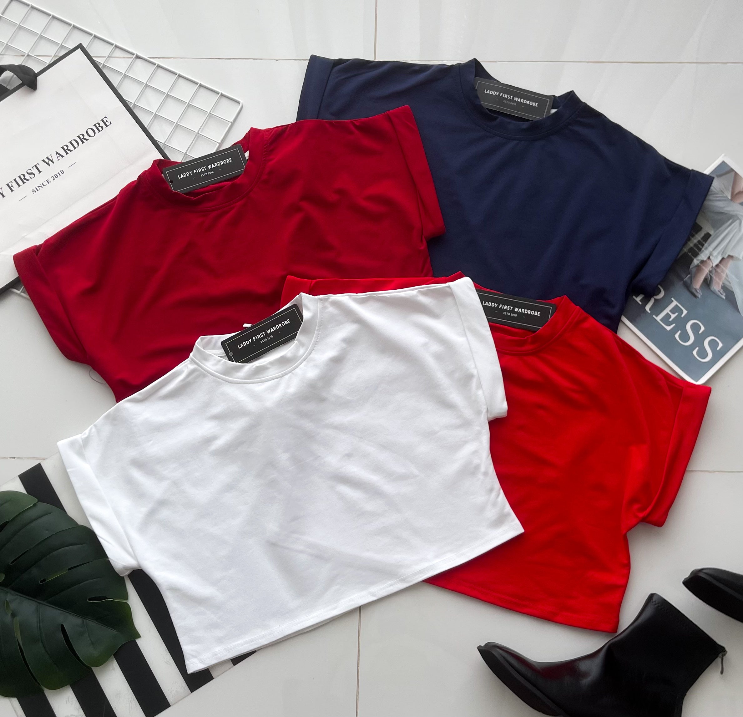 【T80525】高品质纯棉弹力短版宽松舒服短袖百搭上衣 ❤❤