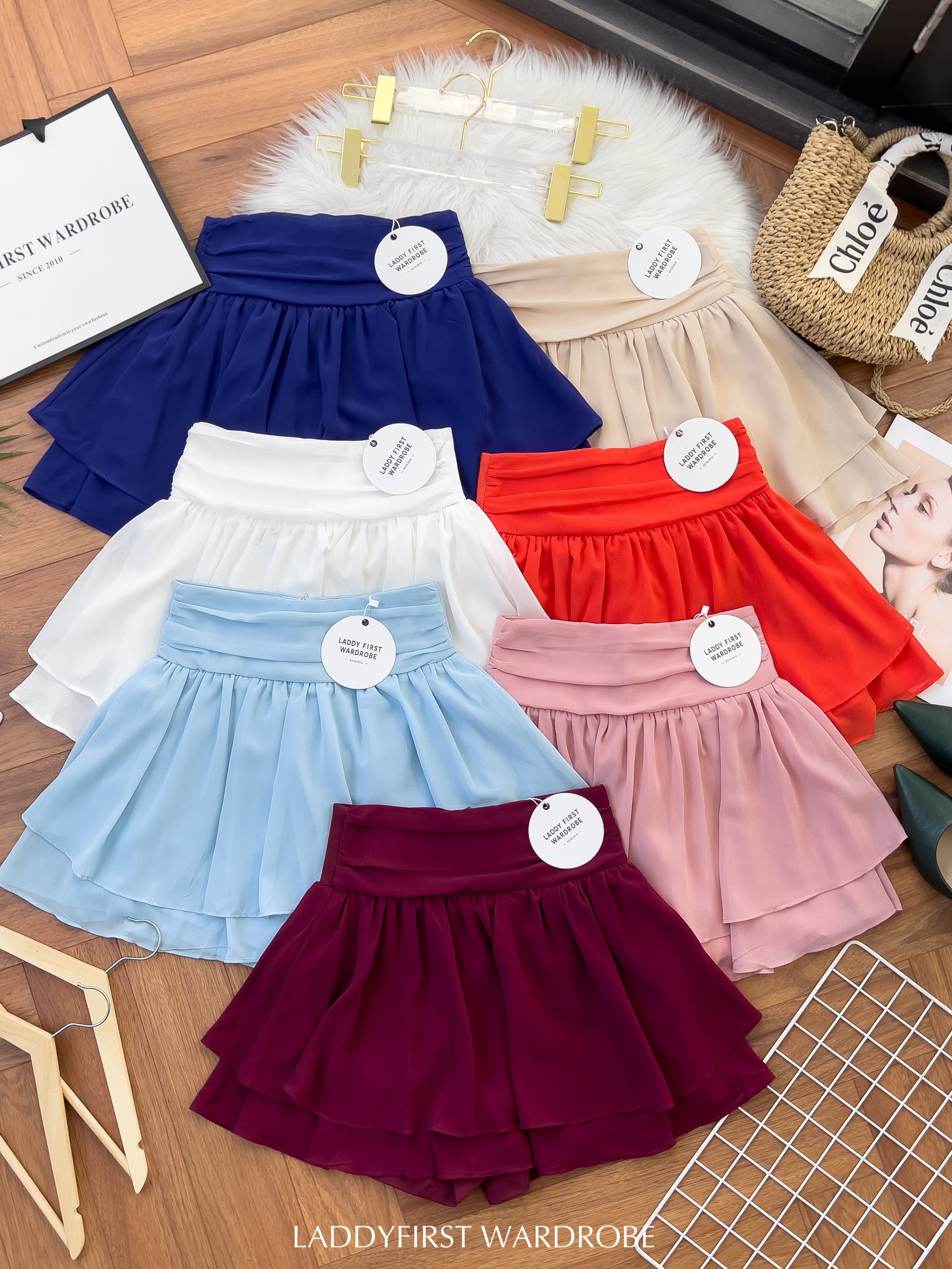 【S681131】‼️爆单王再次到货‼️【独家小圆饼】高质量西装拼雪纺蓬蓬高腰裙子【A-R3-C4】