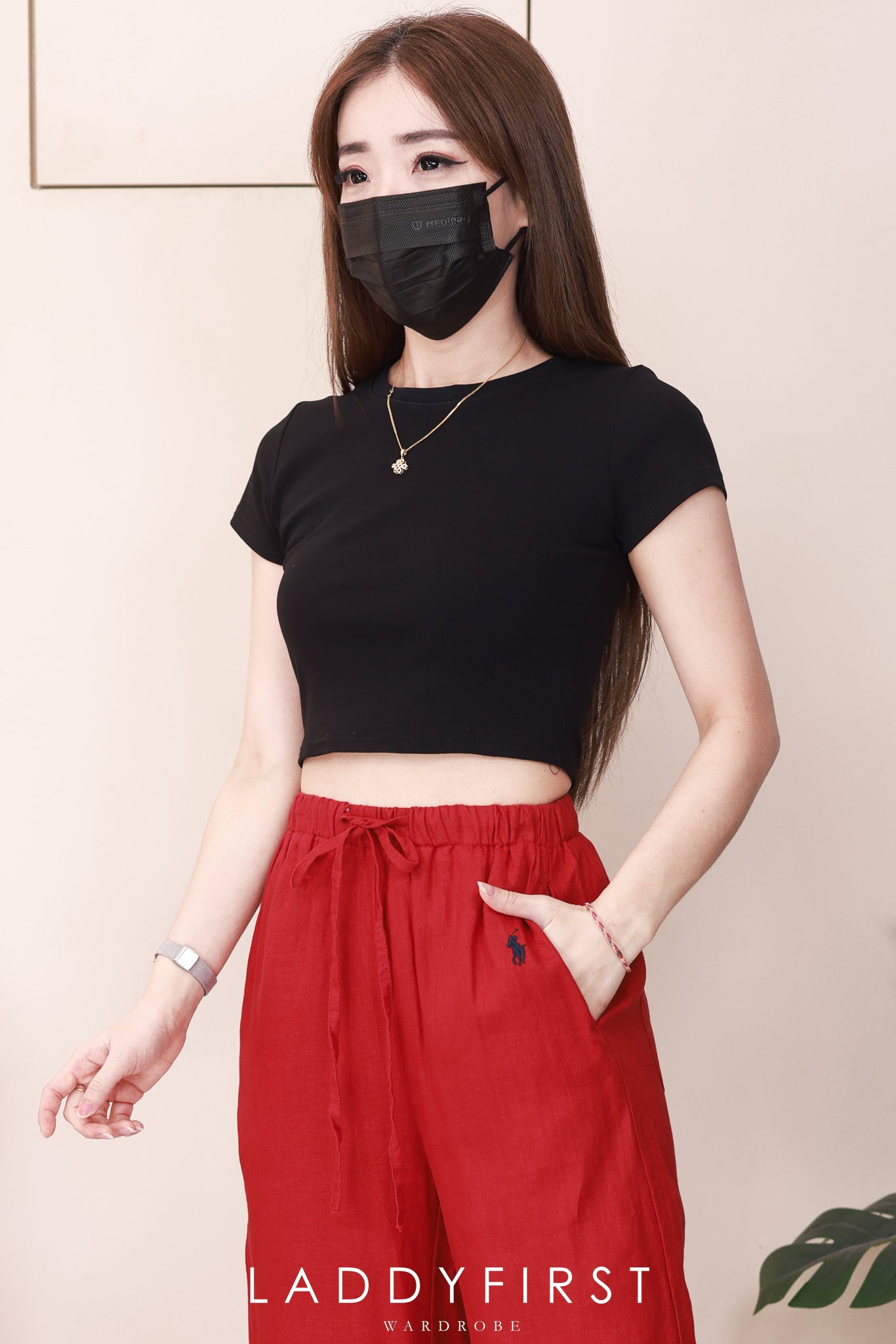 【L5566】高品质棉麻质感松紧腰弹力宽腿阔脚高腰百搭长裤，有口袋 ❤️❤️ 【A-R1-C4】