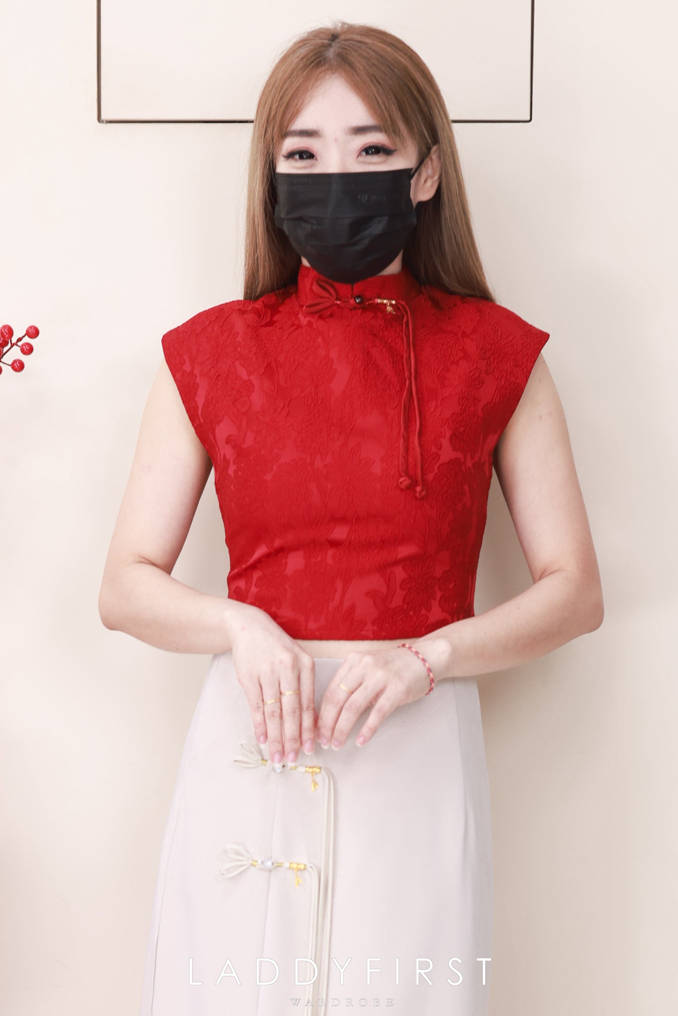 【SS6930】高品质两件式新中式旗袍套装 旗袍提花上衣➕侧边开叉设计西装高腰百搭长裙 ❤️❤️