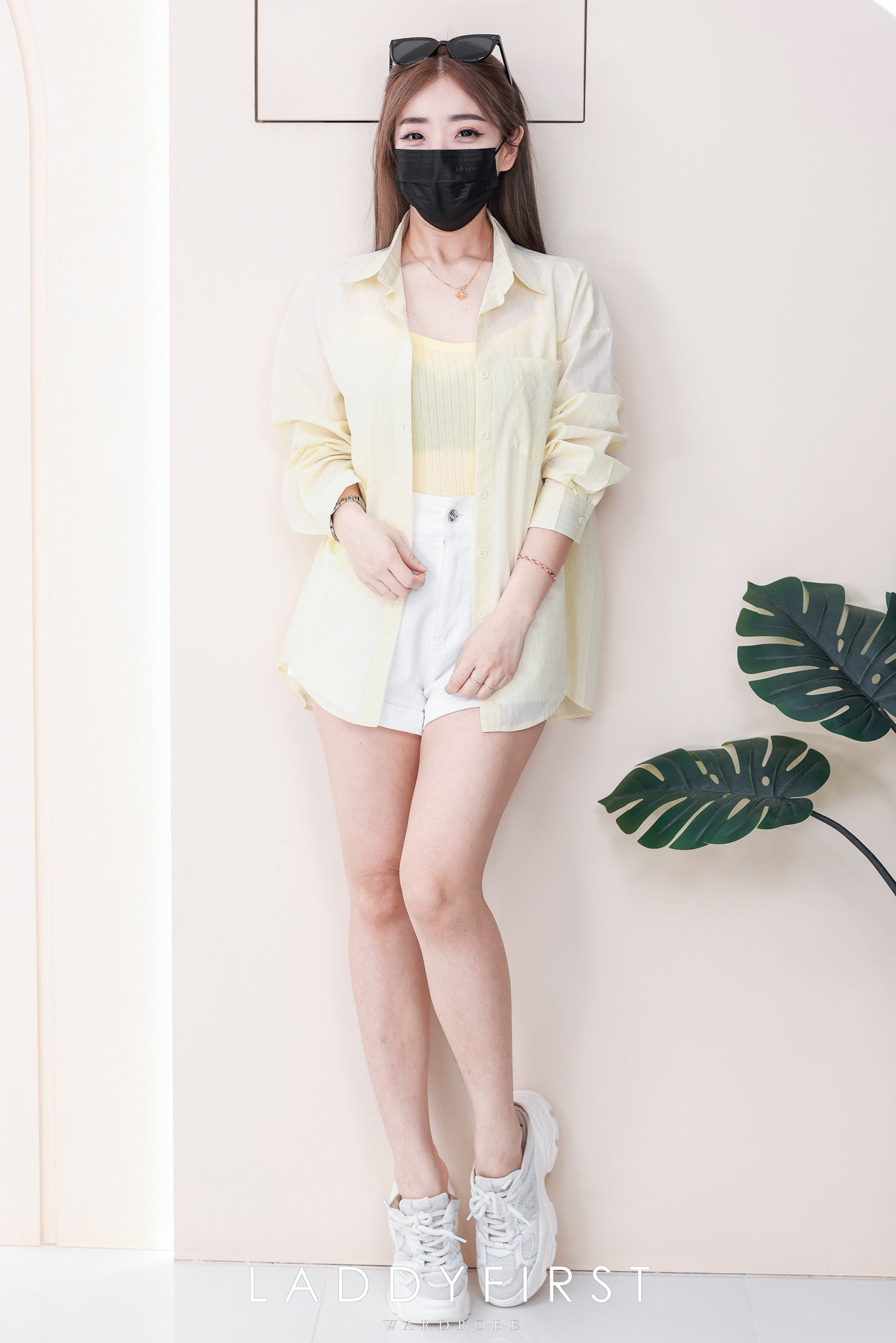 【T8842】高品质两件式韩风轻薄衬衫长袖上衣➕针织弹力内搭上衣 ❤️❤️【B-R1-C3】