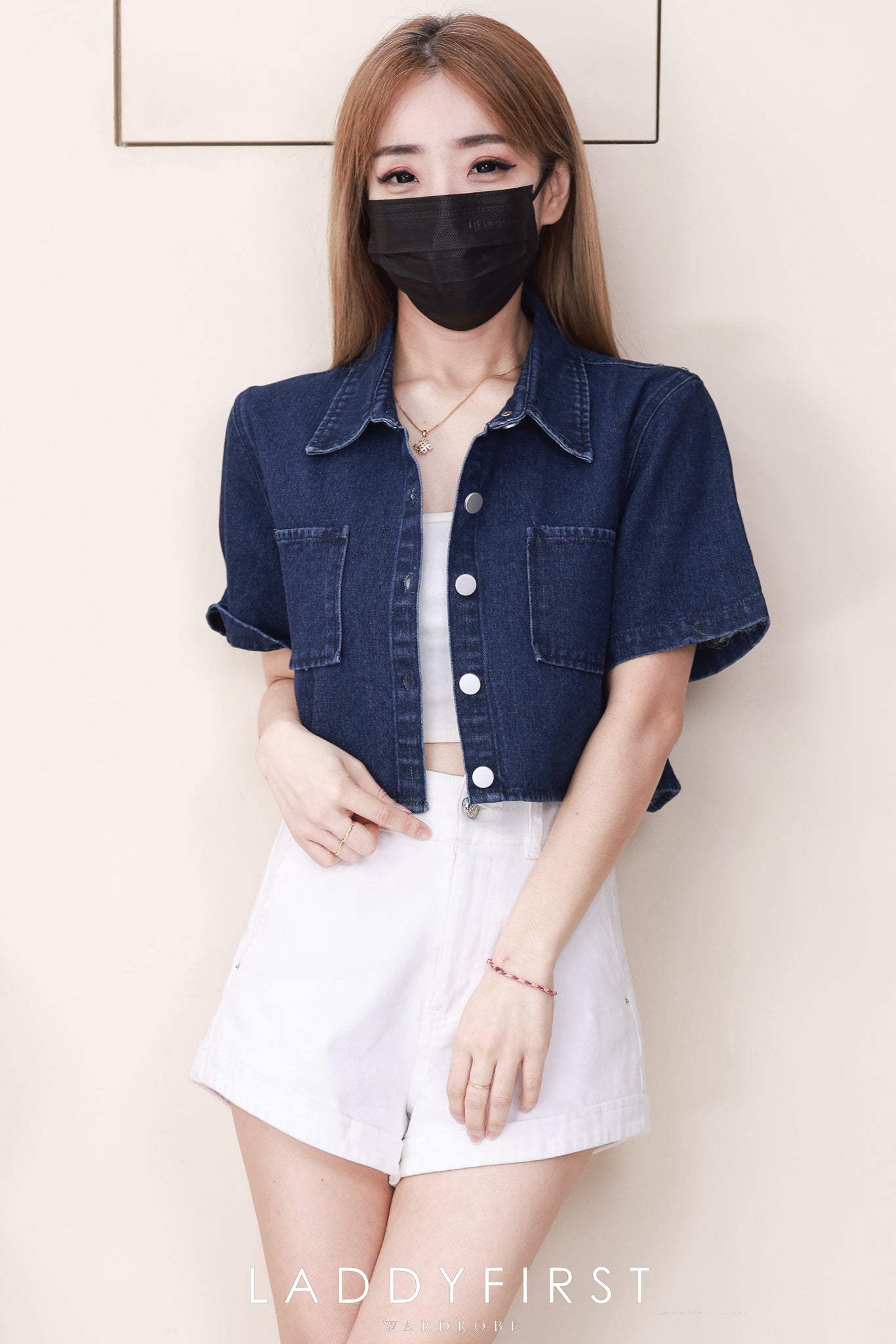 【T82949】【补厂家现货⚡⚡】高品质韩系牛仔翻领短版百搭上衣/外套 ❤❤