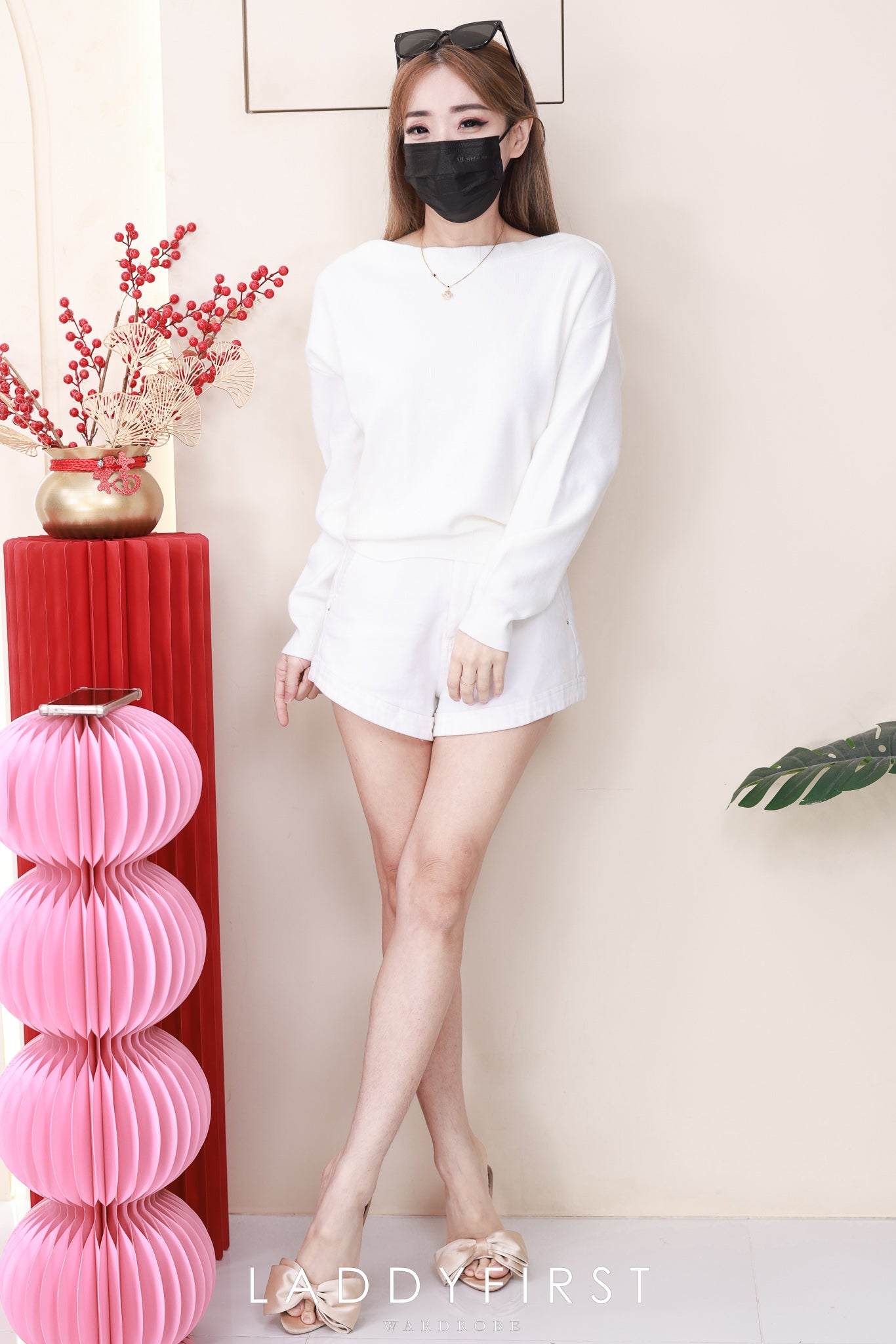 【T2923】高品质韩风性感斜肩简约又气质针织长袖上衣 ❤❤