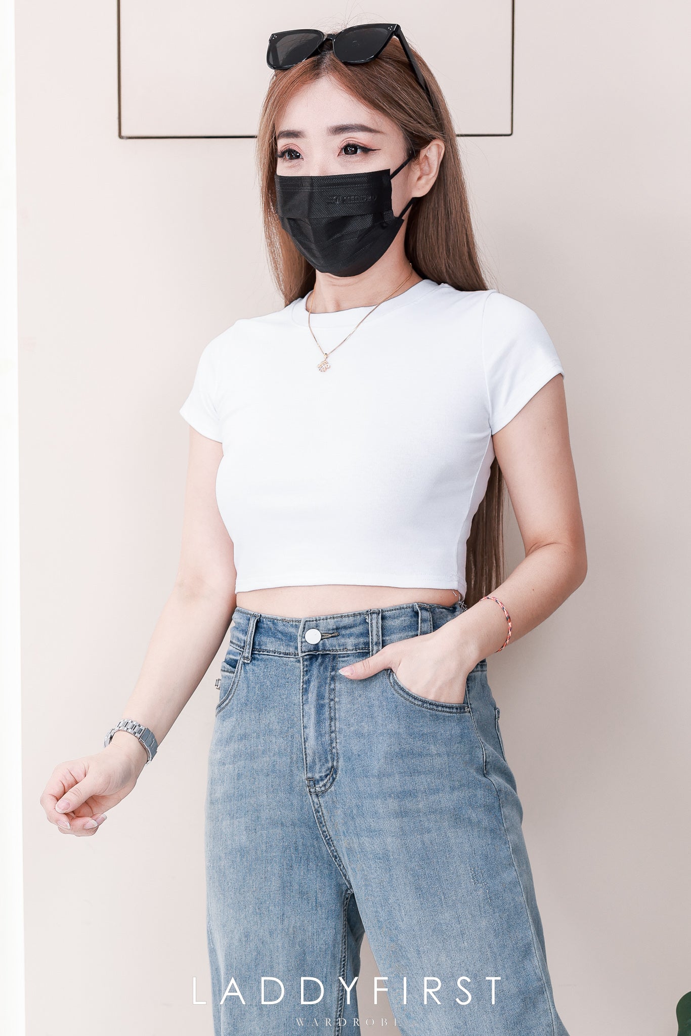 【L2579】高品质COTTON JEANS天丝牛仔弹力高腰长裤，后腰伸缩弹力有口袋 ❤️❤️
