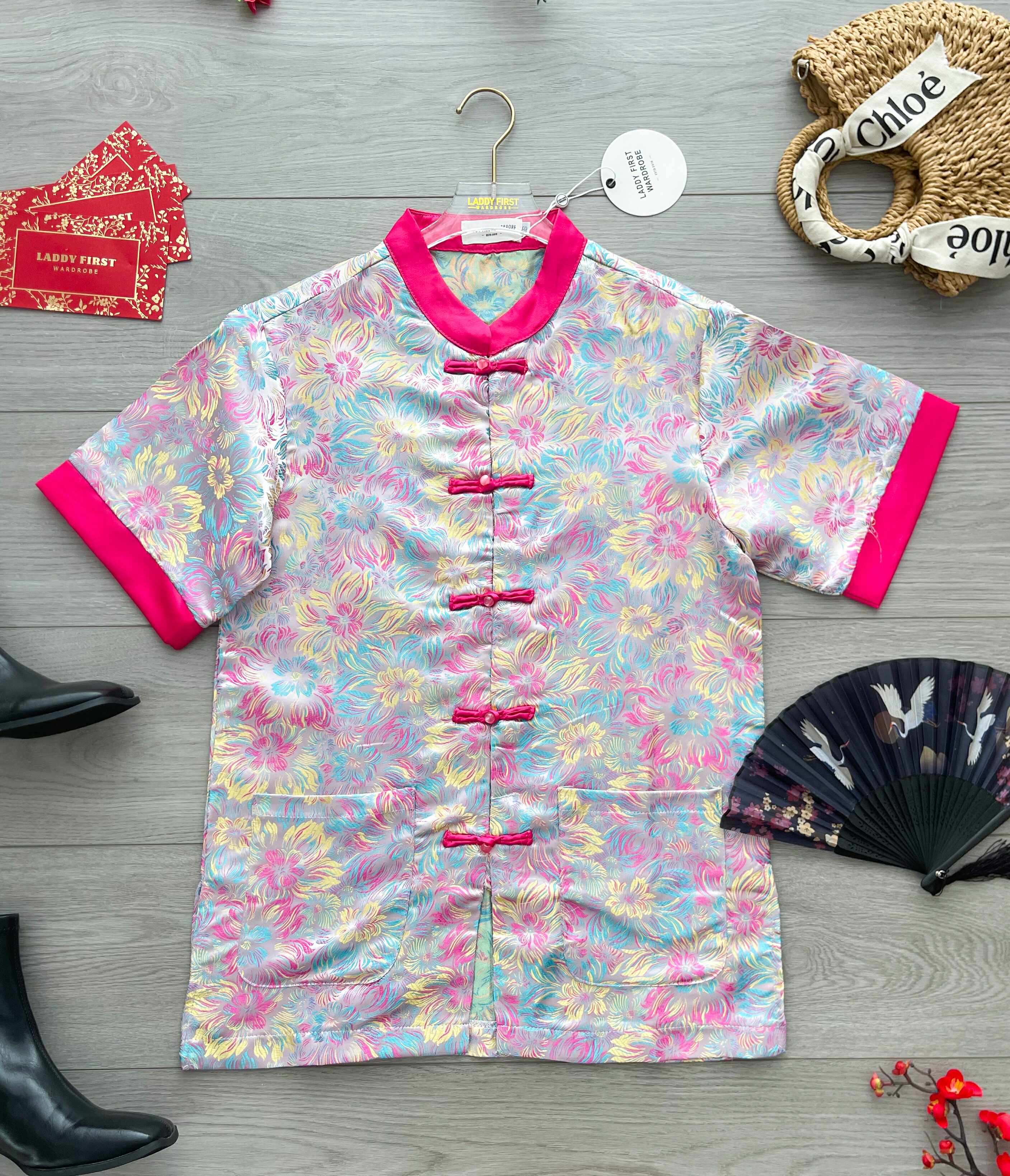 【T8235251】独家爆款高品质气质男女同款立领盘扣国风提花唐装旗袍上衣，有口袋 ❤️❤️