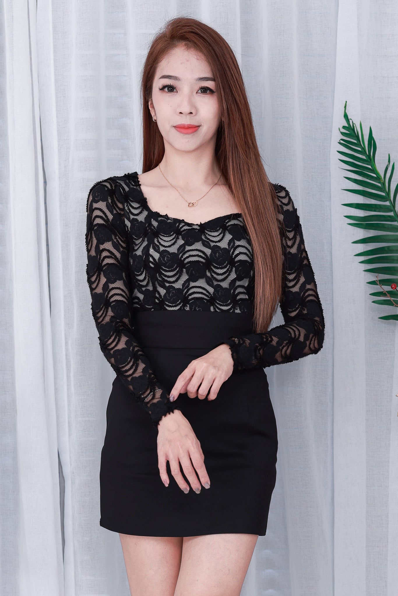 【T22802】独家爆款打底玫瑰花蕾丝时装长袖上衣 ❤❤