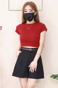 【S82532】高品质简约时尚西装高腰显瘦百搭短裤，搭配附送腰带，有口袋 ❤️❤️ 【A-R1-C2】