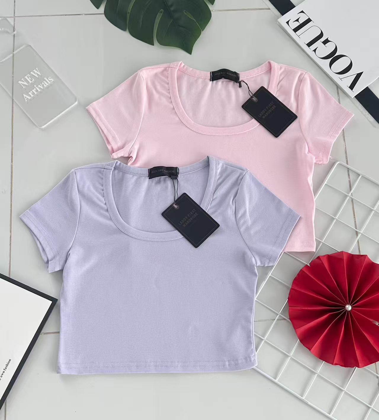 【T6011】🧧 福利抢购 🧧 独家爆款高品质纯棉弹力U领短袖简约日常百搭款上衣 #衣柜必入手百搭款 ❤❤