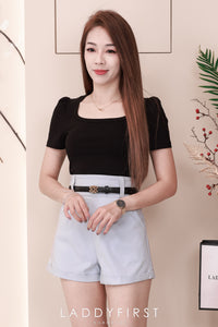 【T3329】独家爆款方领短袖纯棉弹力简约休闲百搭上衣 ❤️❤️ 【A-R3-C2】