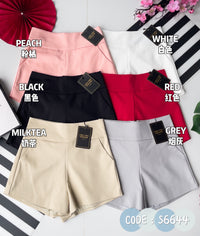 【S6644】【网站福利款✨】独家爆款【万能妹妹】高品质万能西装高腰休闲简约百搭短裤，后中隐形拉链，有口袋，内层加里布 #百搭必备 🔥🔥 【D-R1-C1】