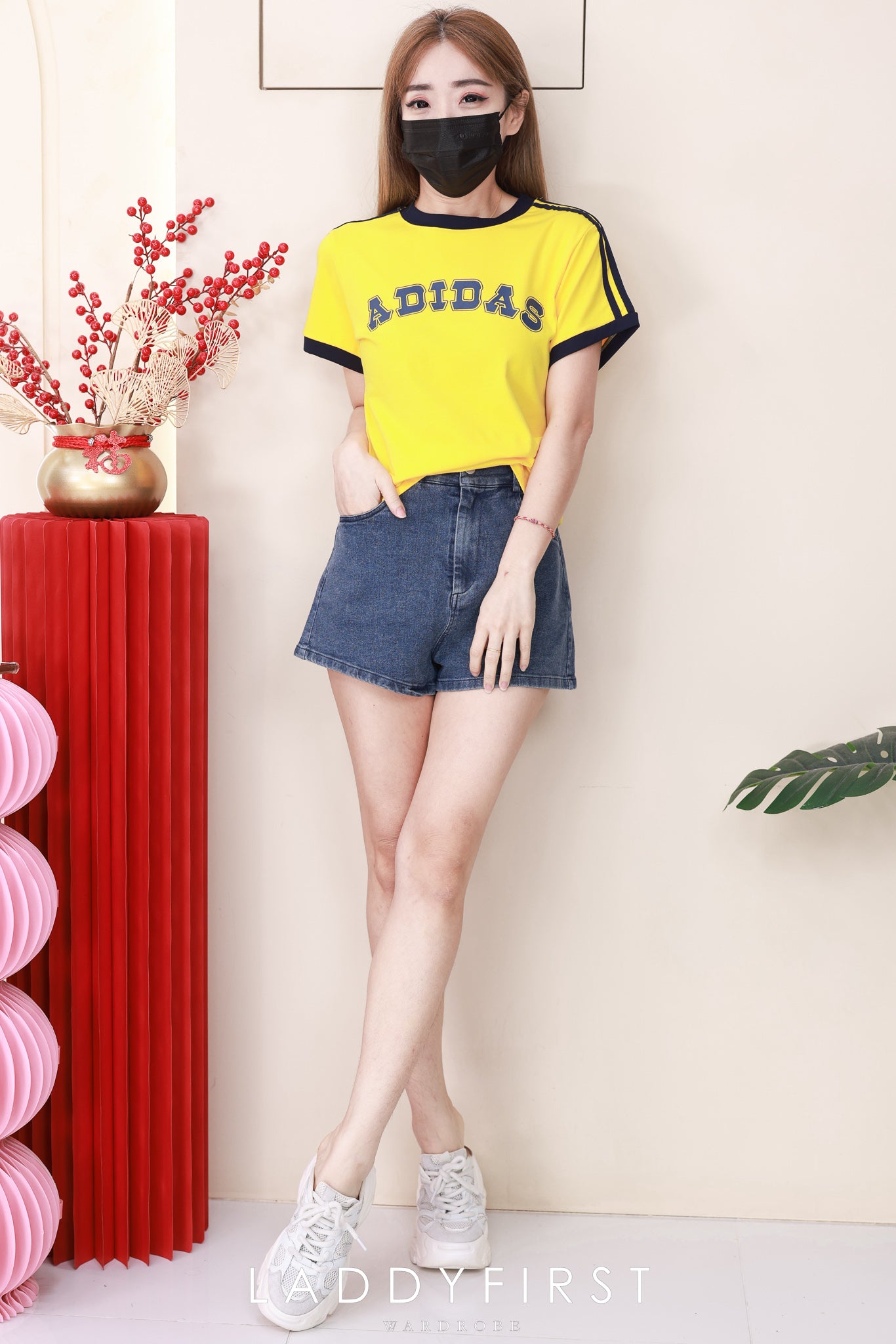 【T9466-1】⚡补货预订款⚡高品质A牌三条杠撞色系纯棉运动休闲上衣 ❤️