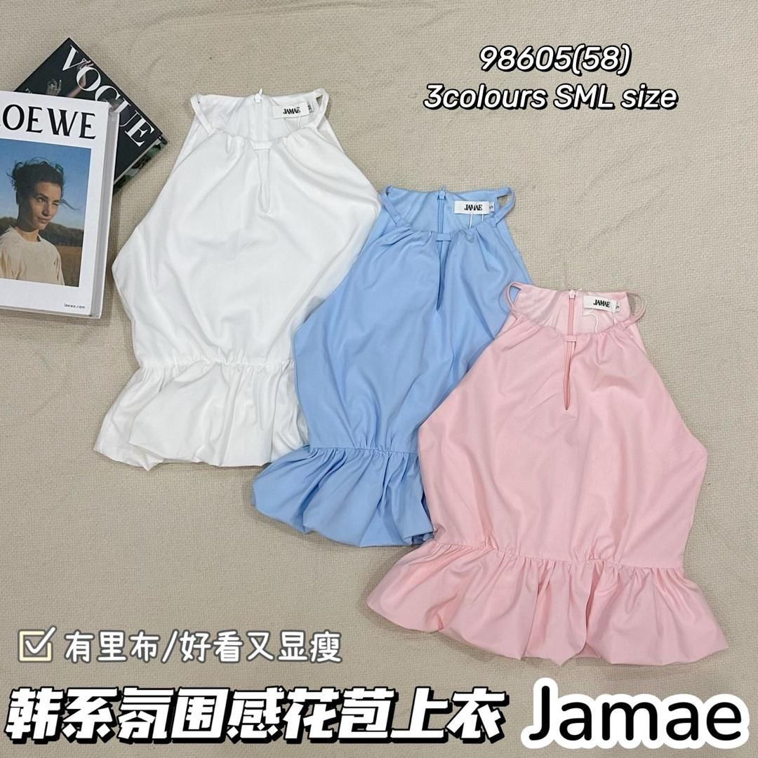 【T98605】高品质轻奢感CUT IN无袖花苞时尚上衣 ❤️❤️
