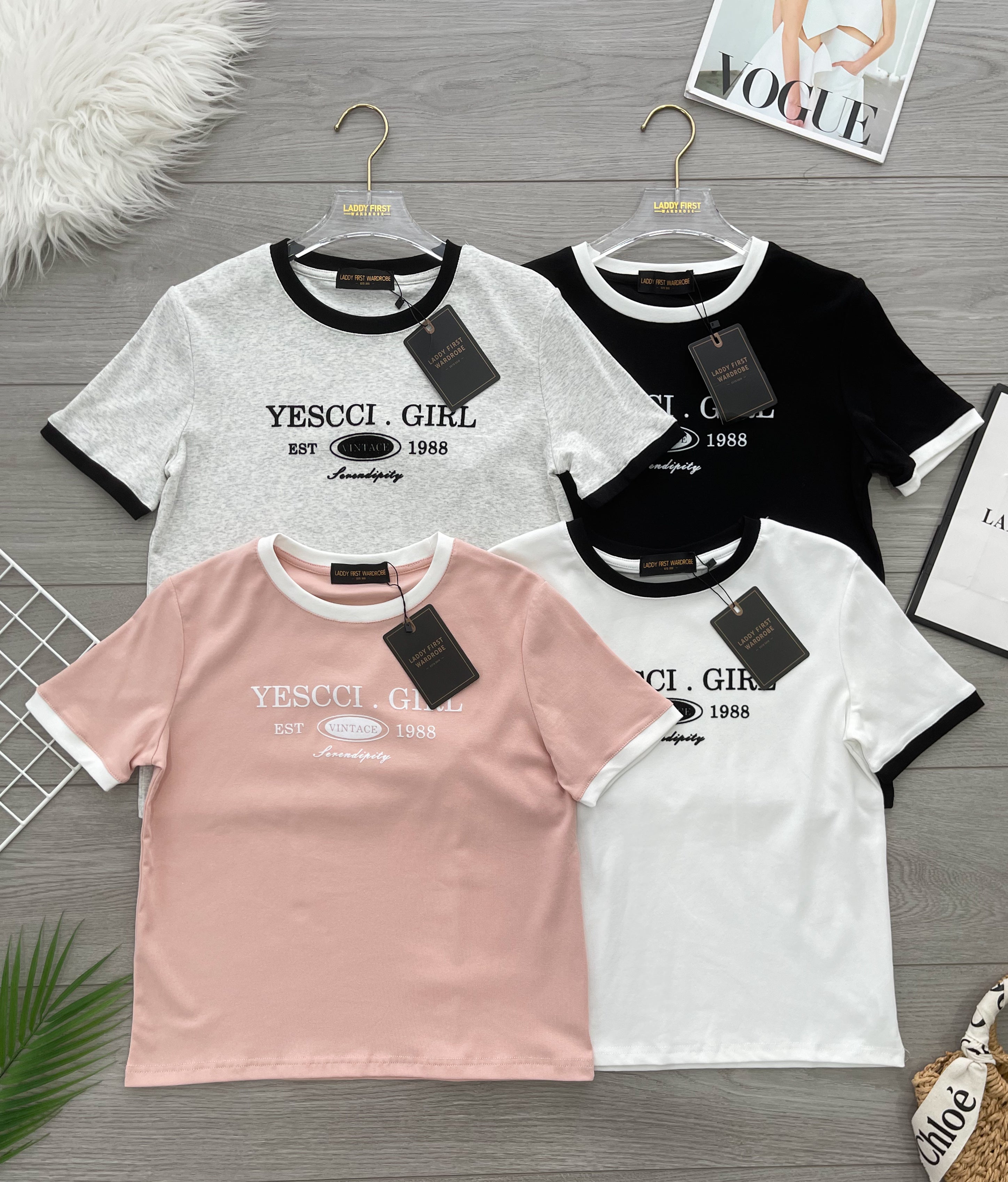 【T302】独家爆款高品质纯棉弹力字母圆领拼色短袖日常简约休闲百搭上衣 ❤️❤️