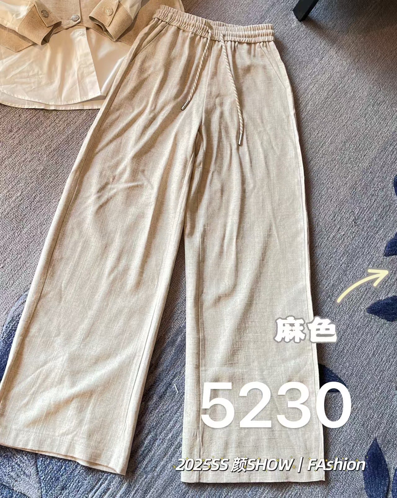 【L5230 / 5335】✨现货✨ 2025新品夏季复古棉麻九分裤阔腿直筒长裤 ❤️【A-R1-C3】