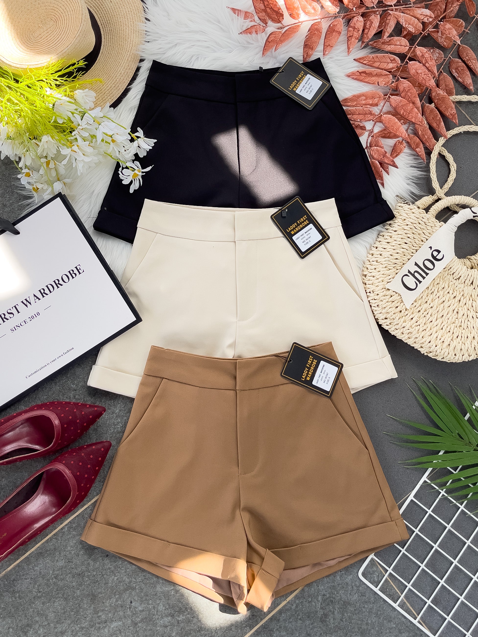 【S30397】独家爆款西装高腰休闲百搭短裤，内层有里布，有口袋【A-R2-C4】