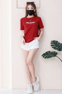 【T8087】🧧 宠粉福利回馈 🧧  高品质纯棉弹力圆领短袖刺绣字母日常简约休闲百搭上衣 ❤❤ 【A-R1-C1】