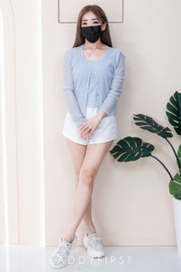 【T6973】高品质两件式针织内搭上衣➕长袖外套 ❤️❤️ 【B-R1-C2】