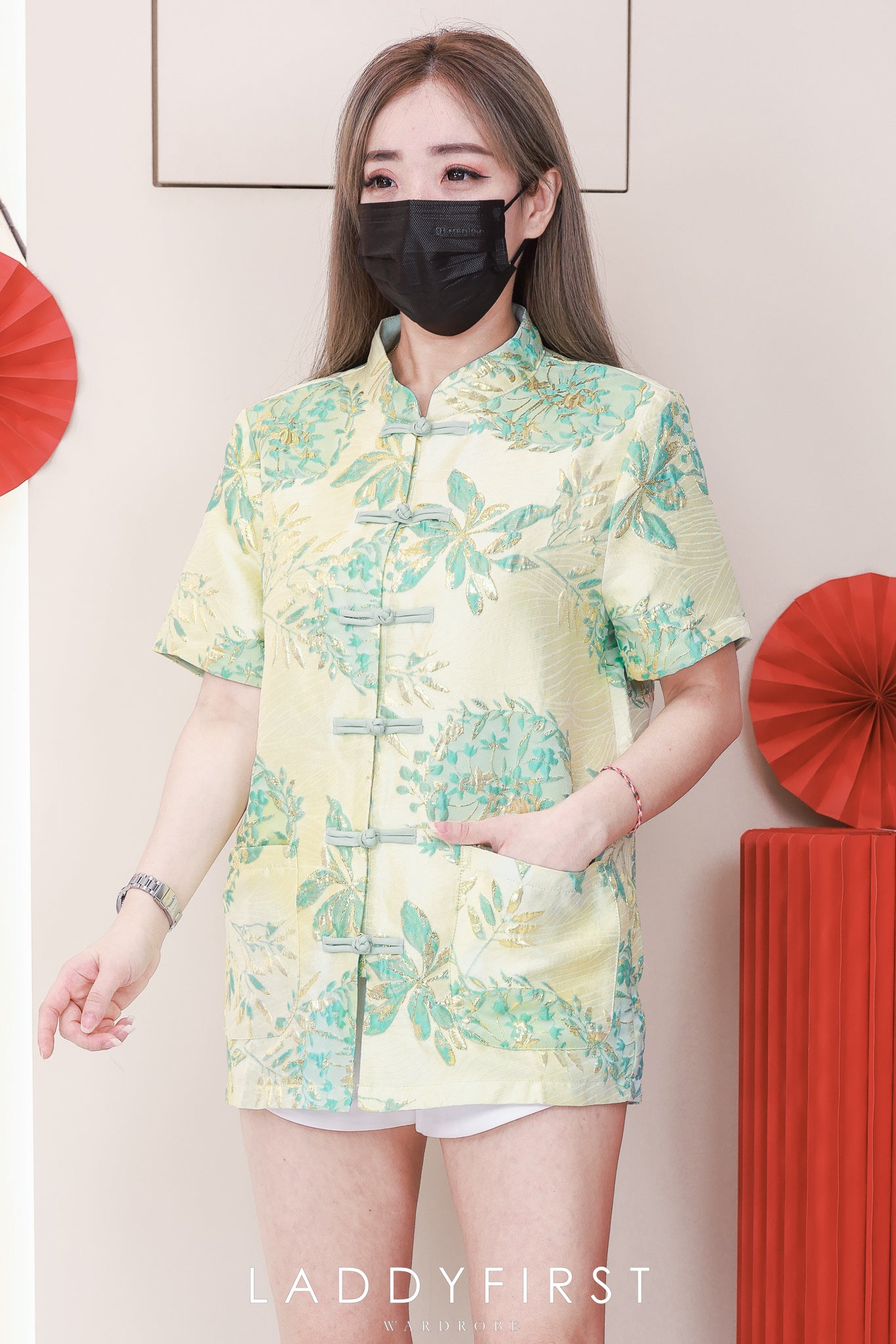 【T3386-1】【LFW独家小圆饼】高品质男女同款高端大气提花唐装旗袍上衣，有口袋 ❤️❤️