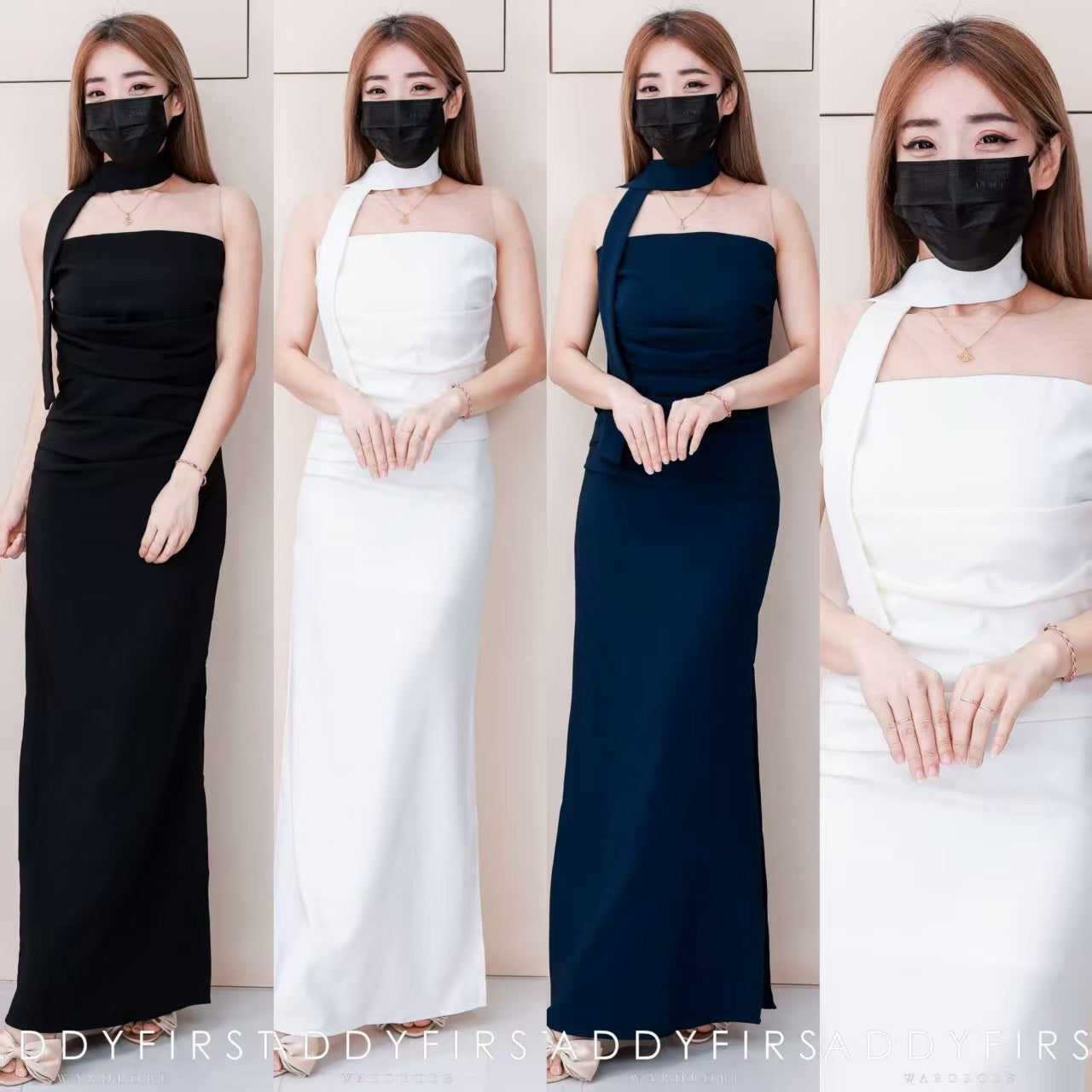 【D23235】高品质高端气质收腰设计晚宴连身长裙，侧边开叉设计 ❤️❤️【A-R1-C5】