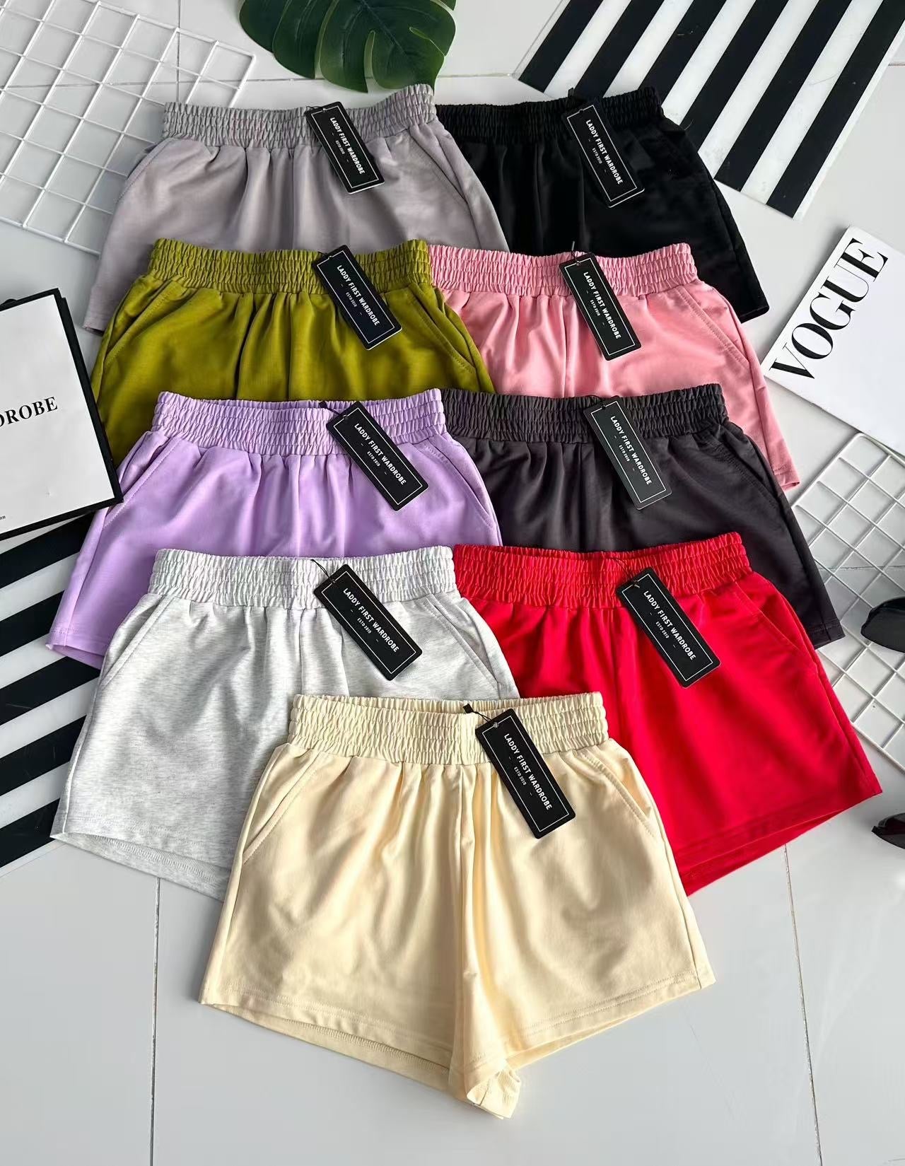 【S9045】独家爆款卫衣棉松紧腰弹力日常休闲百搭短裤，有口袋 ❤️❤️ #休闲百搭 🔥🔥 【B-R3-C3】