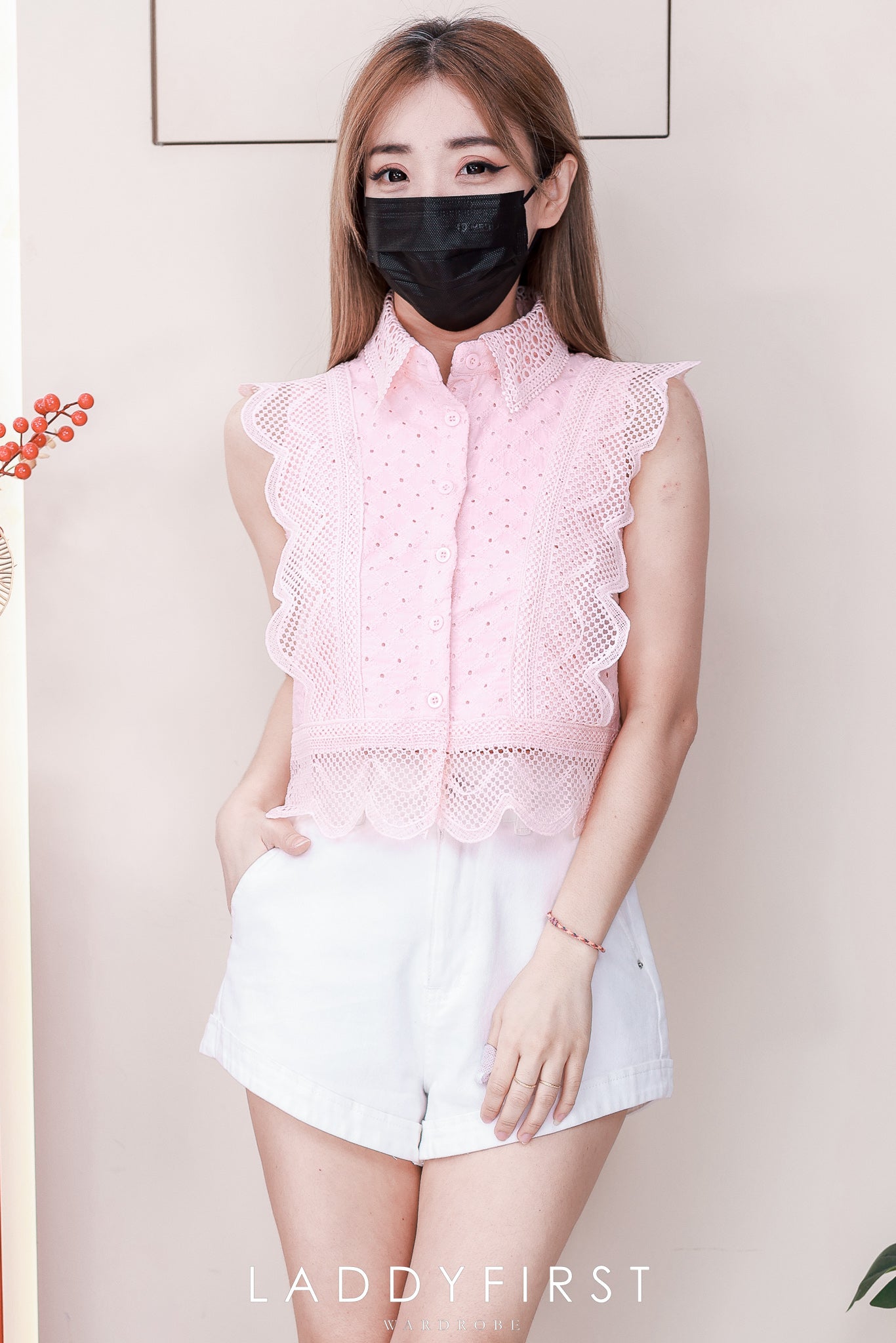 【T6794】高品质方领波浪边桐花上衣 ❤❤