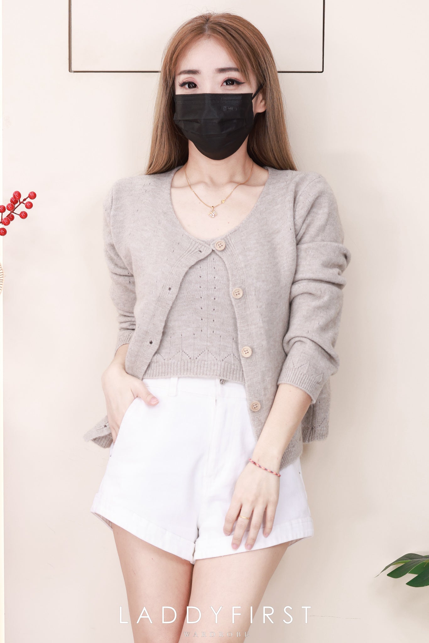 【T2668】高品质韩式宽松版简约穿搭毛绒针织长袖外套➕内搭上衣❤❤