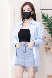 【S9546】高品质简约高腰显瘦A字牛仔百搭裙子，内层有里布短裤有口袋 ❤️❤️【D-R3-C3】