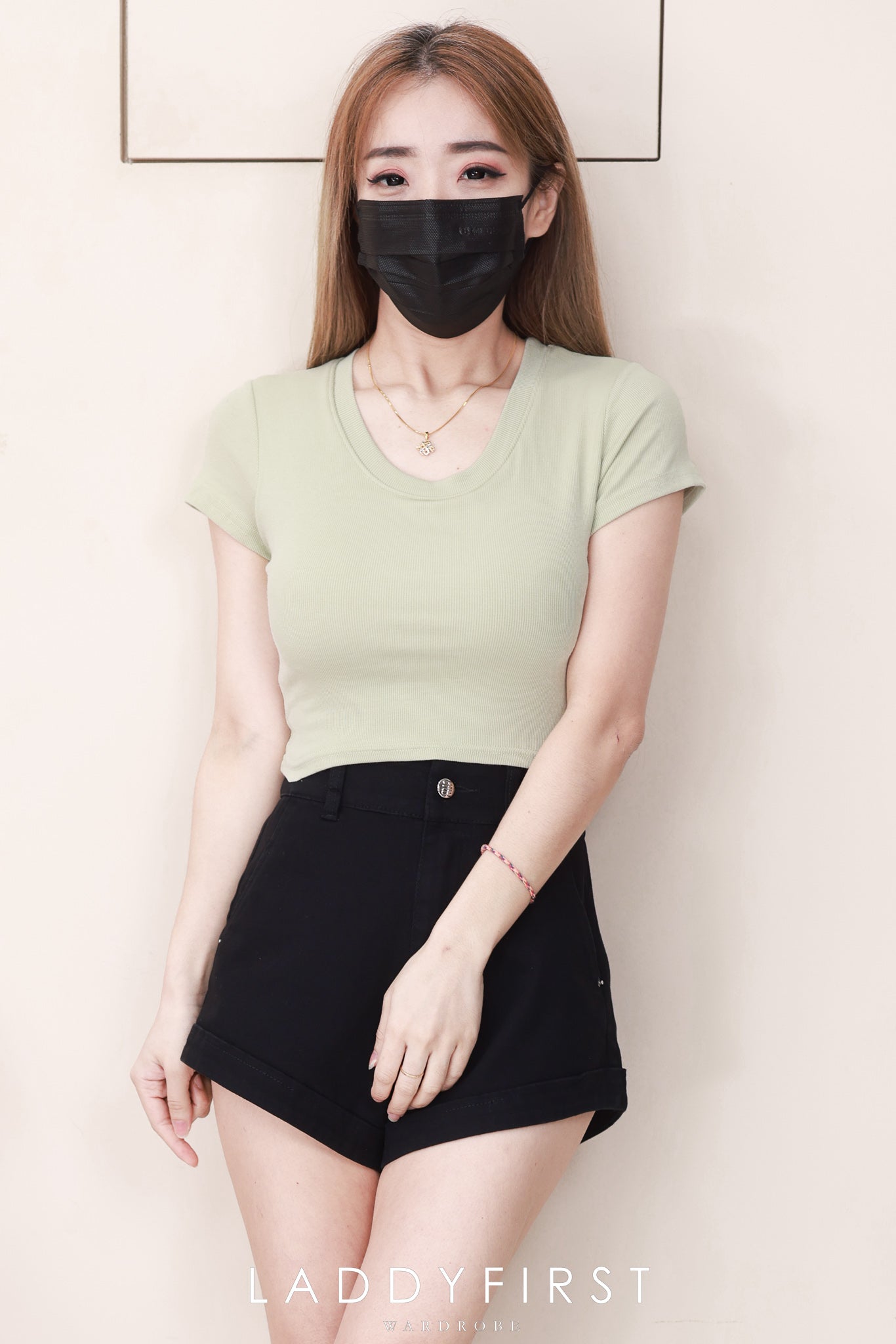 【T550】高品质螺纹弹力高腰短袖T带胸垫百搭上衣 ❤❤【B-R3-C3】