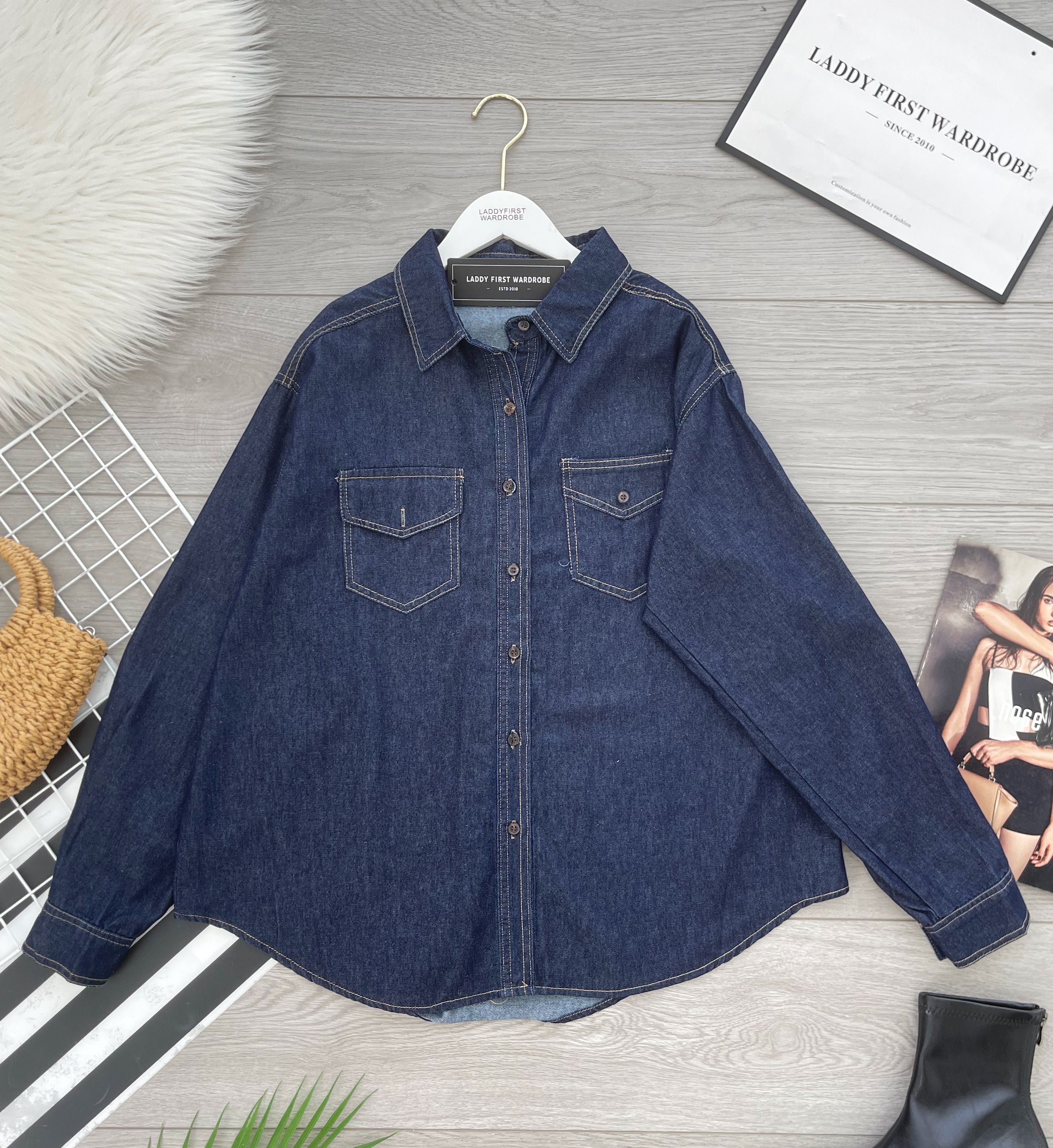 【JK82776】高品质韩式宽松版Oversized 牛仔长袖外套 ❤❤