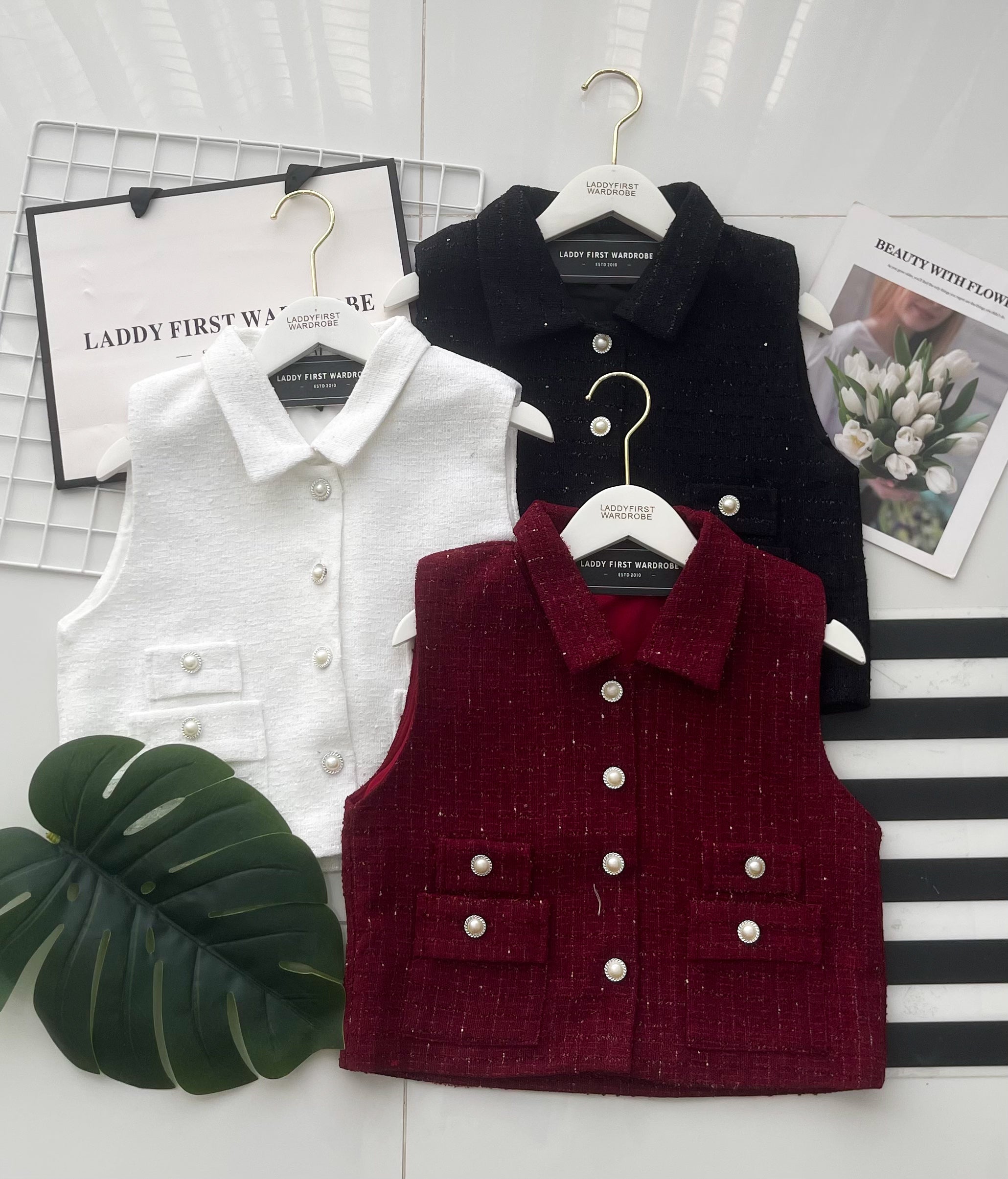 【T2792】高品质高端气质名媛风小香风马甲式上衣/外套 ❤❤