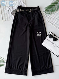 【L6687-1】⚡补货预订款⚡高品质炸街帅气高腰宽腿长裤 , 附送腰带 , 有口袋 ❤️