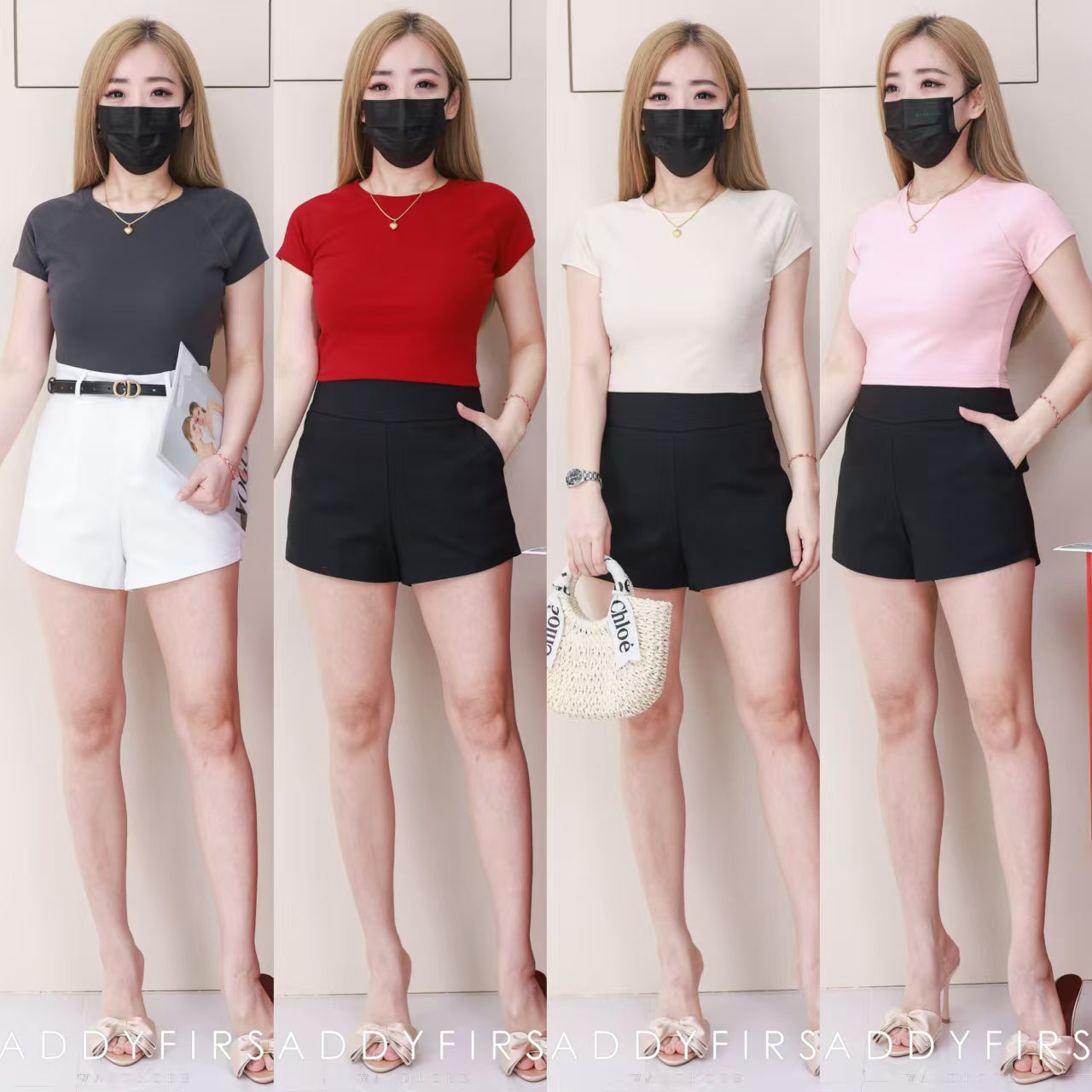 【T80792-2】【直播间搭配款】独家爆款高品质纯棉弹力圆领短袖简约日常百搭款上衣 #衣柜必入手百搭款 ❤❤ 【A-R1-C3】