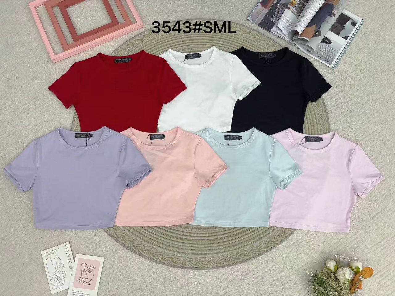 【T3543】独家爆款高品质百搭必备款纯棉弹力短版百搭短袖上衣 ❤❤
