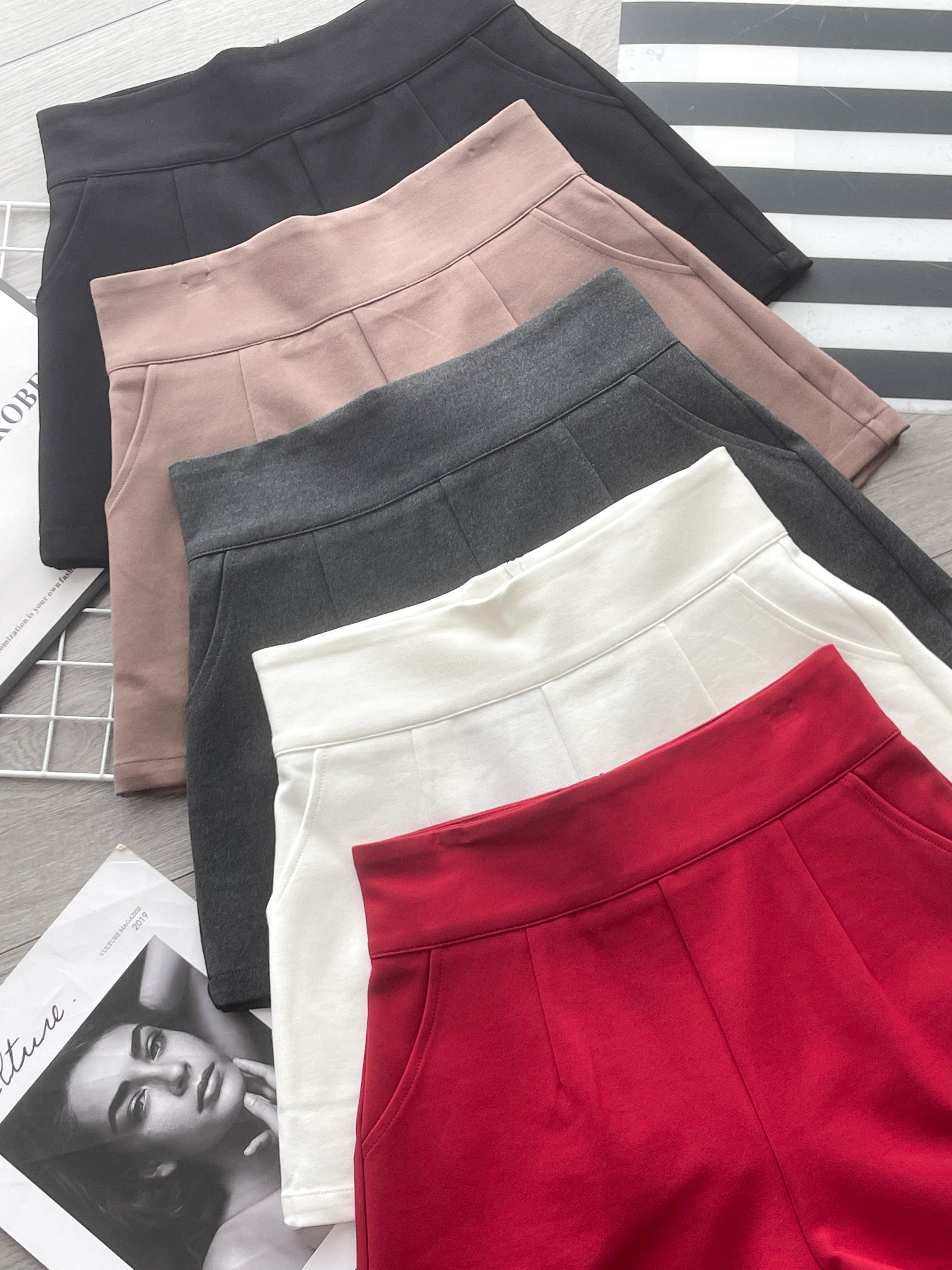 【S2765】高品质显腰显瘦简约A字罗马高腰百搭短裤，有口袋 ❤️❤️