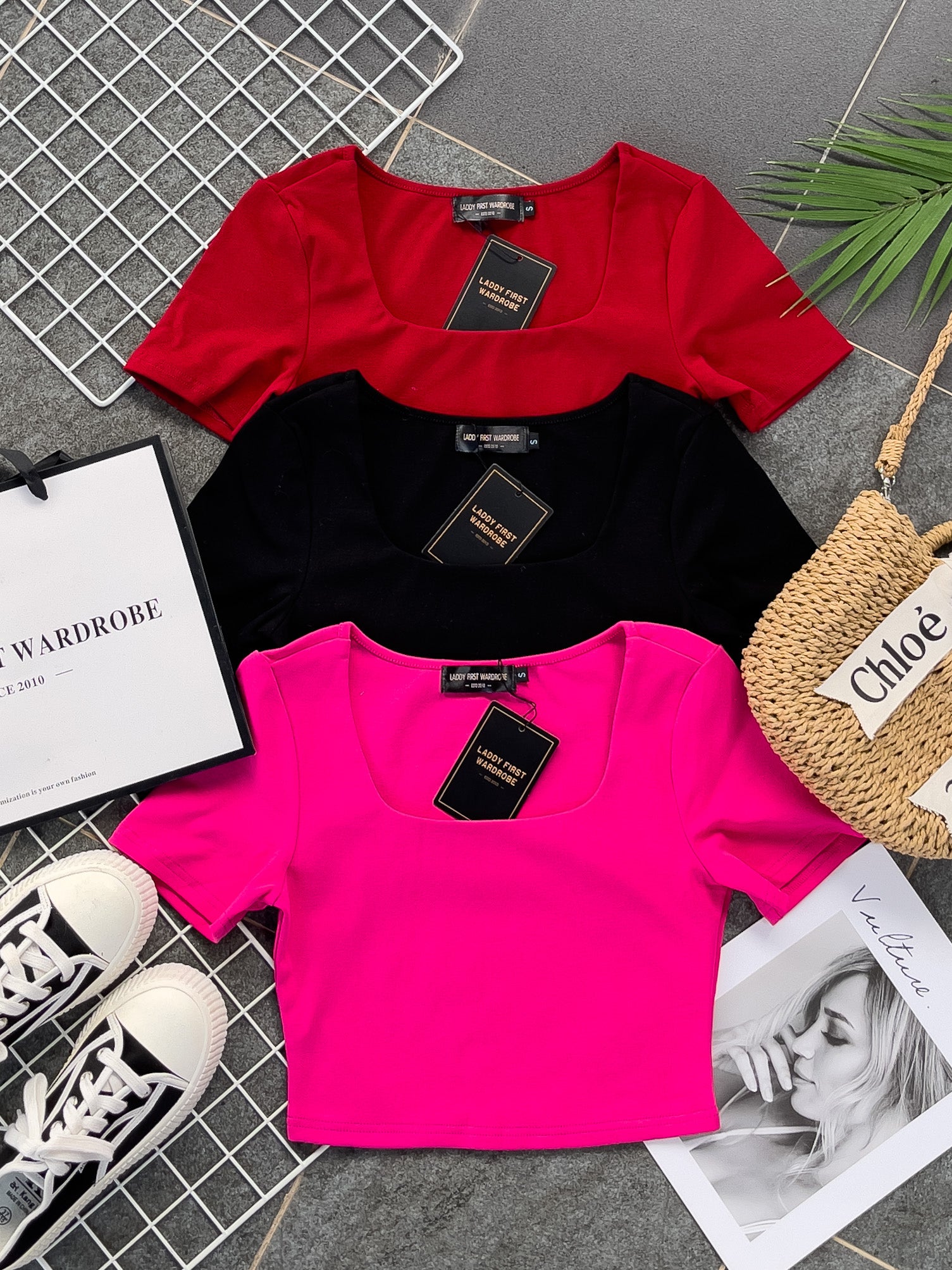 【T3371】前双后单层方领纯棉弹力百搭上衣 ❤❤ 【C-R1-C5】