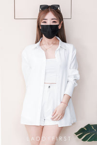 【T80340】＊订单不断＊ 独家爆款高品质韩式宽松版多巴胺色系翻领长袖西装衬衫上衣❤️【A-R1-C5】