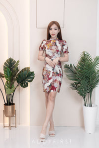 【D3313】独家爆款国潮仙鹤高端唐装旗袍连身裙子【B-R3-C2】