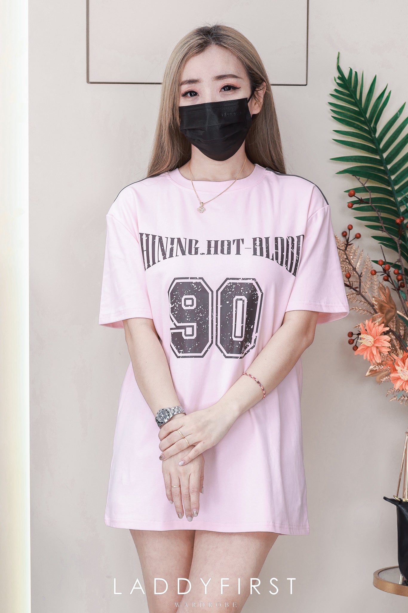 【T14262 / 9063 】高品质圆领90字母拉线设计OVERSIZED 上衣 ❤❤