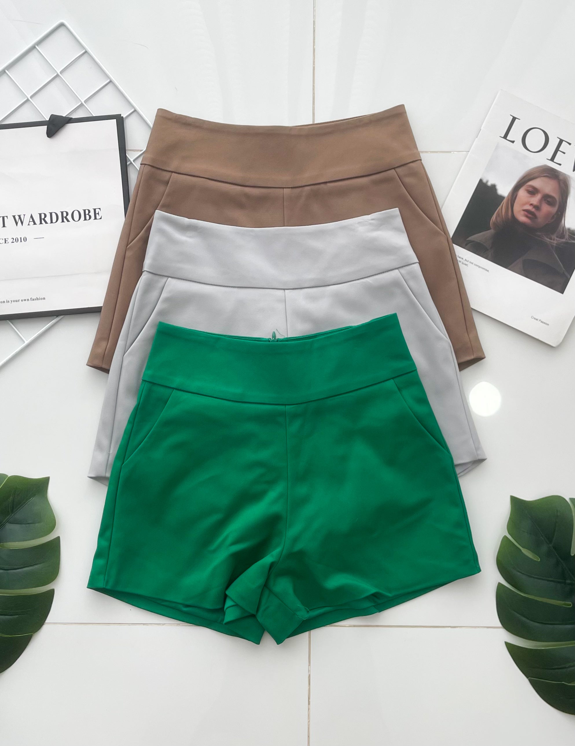 【S1445】独家爆款【万能妈妈】【有里布款📌】西装中高腰休闲百搭万能短裤，有口袋 #内有里布 ✔️ ❤️❤️【D-R2-C3】