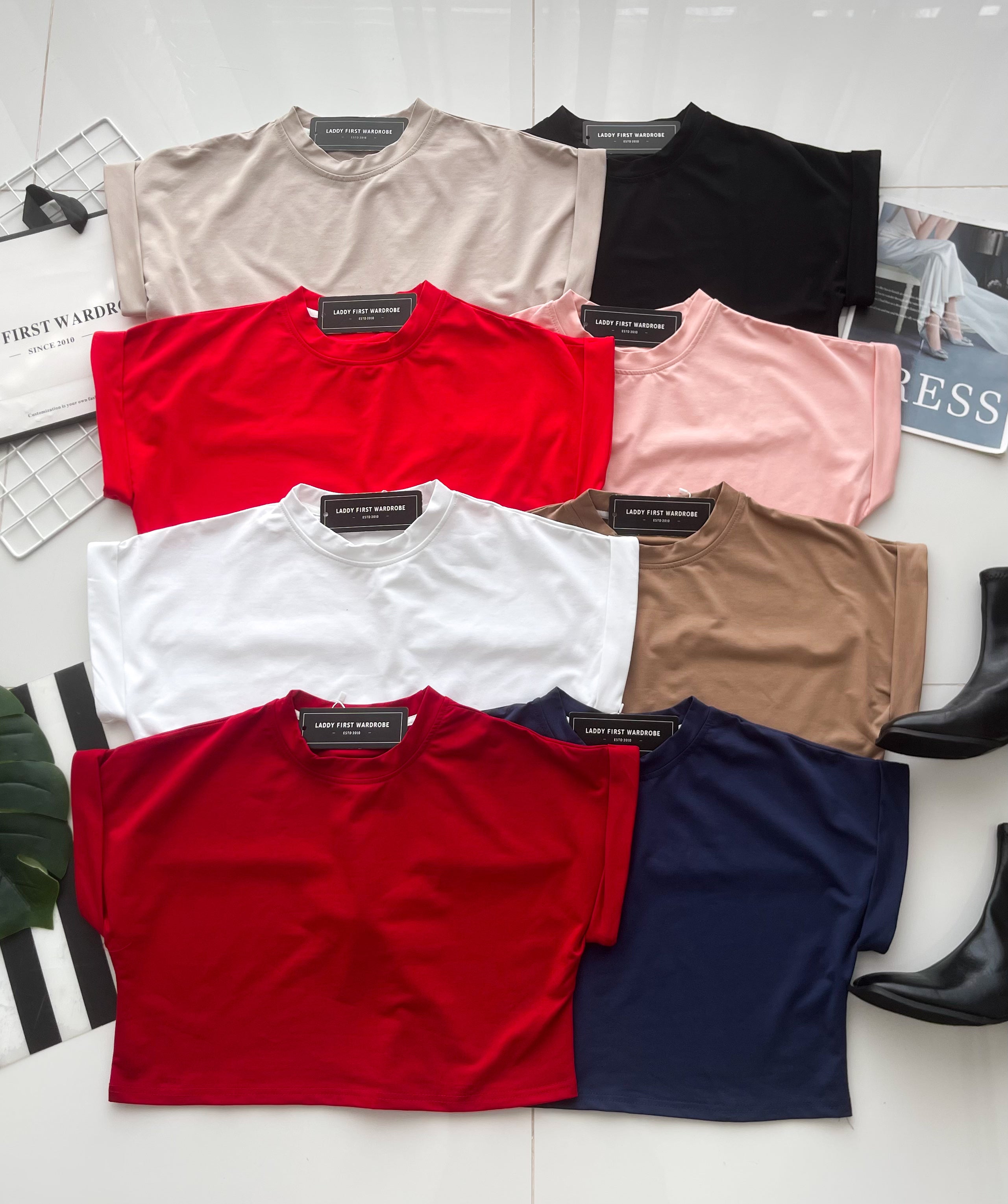 【T80525】高品质纯棉弹力短版宽松舒服短袖百搭上衣 ❤❤